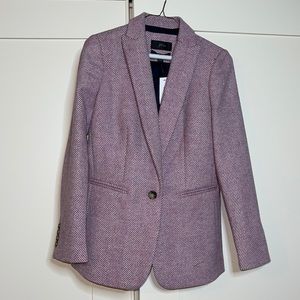 Jcrew women’s pink herringbone blazer - size 00